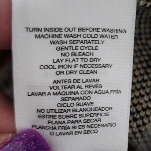 Anne Klein Womens 3X‎ Poncho Sweater Cardigan Knit Geometric Plaid Zip Up 3X New - Picture 6 of 7